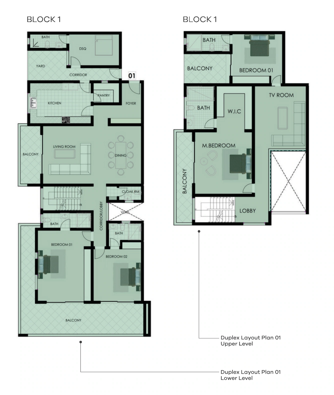 4-bedroom duplex + DSQ · Block 1