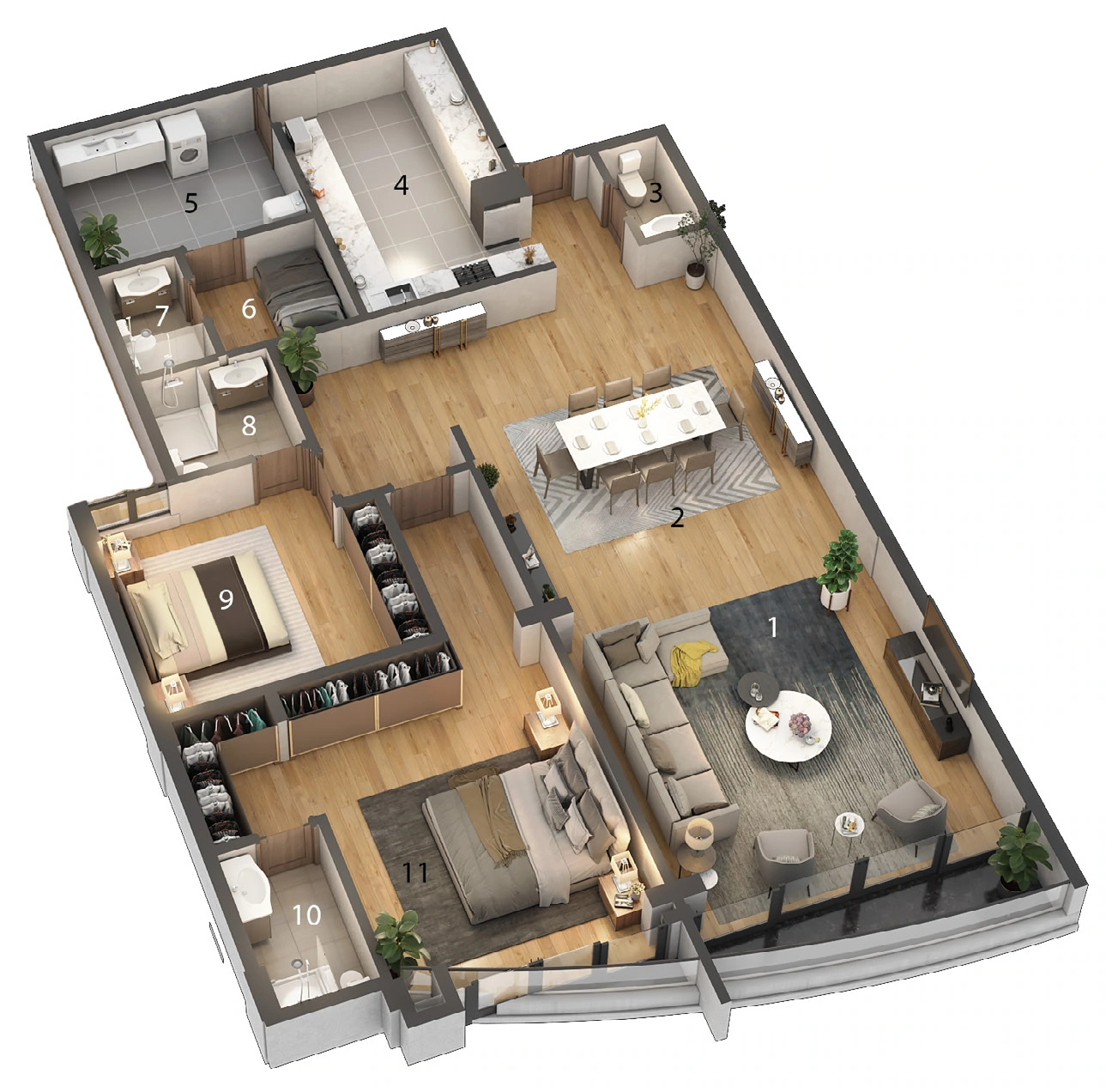 2 bedrooms
